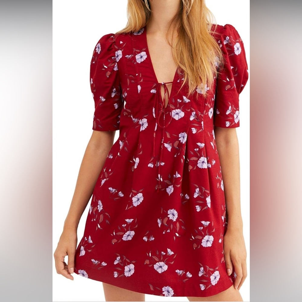 Free People Adelle Floral Tunic Mini Dress